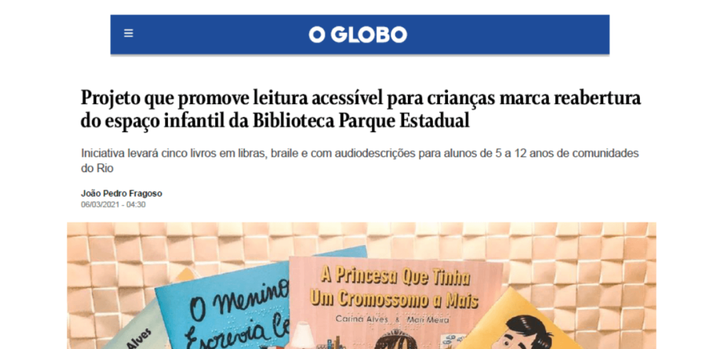 Projeto que promove leitura acessível